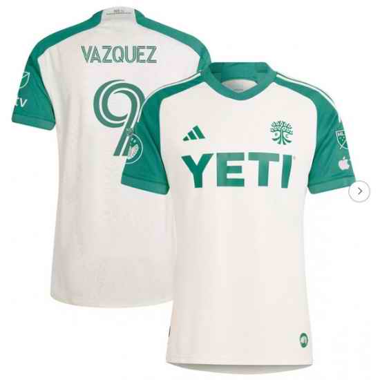 Mens Austin FC Brandon Vazquez adidas Tan 2024 The Armadillo Kit Authentic Player Jersey